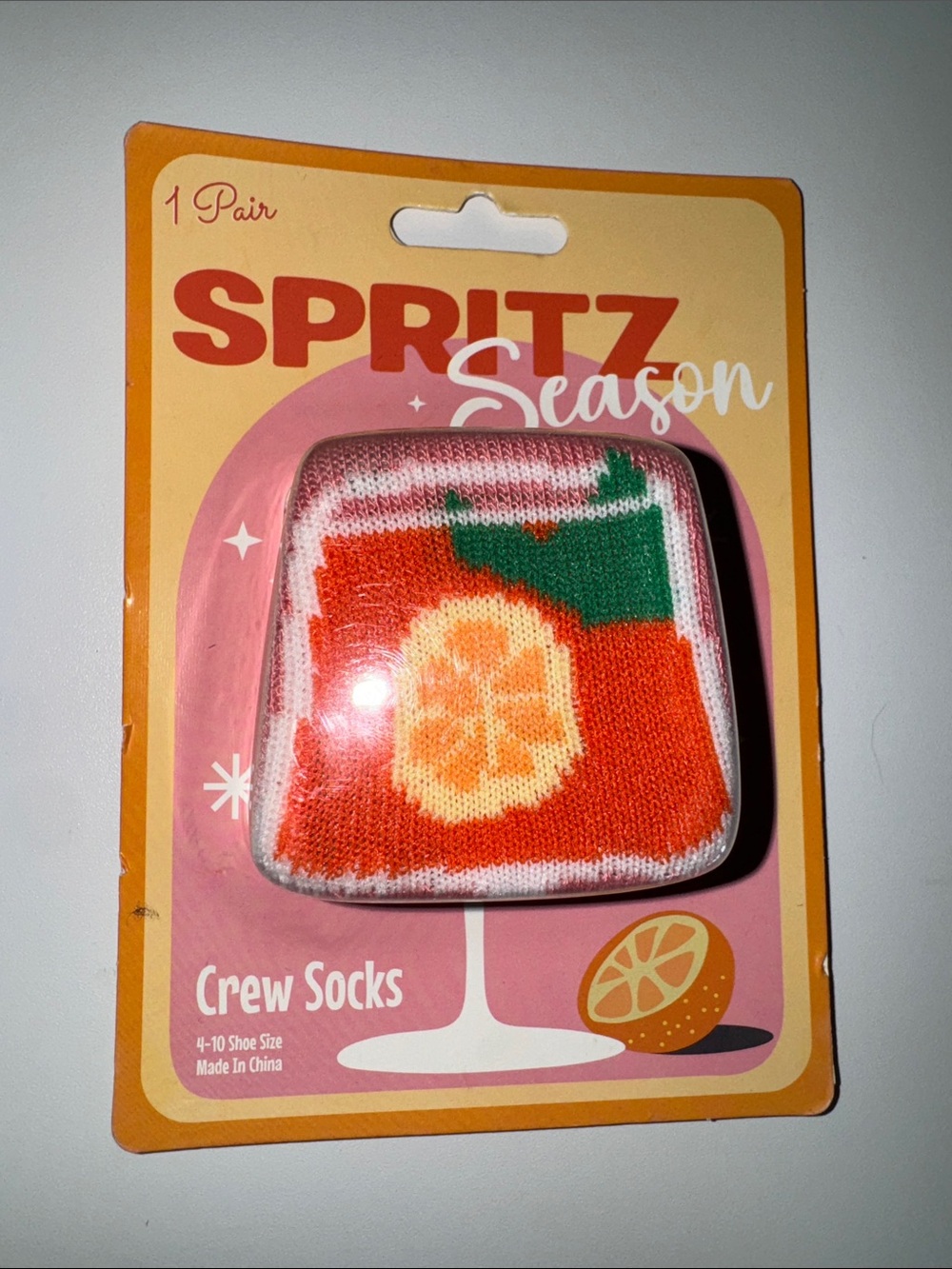 Spritz Season Orange Crew Socks - Citrus Design